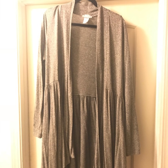 Sweaters - Gray long cardigan.